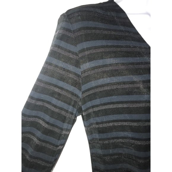 Rabbit Rabbit Rabbit Designs Cardigan Tunic Topper Slinky Black Blue Gray Sz 6P - Picture 4 of 11